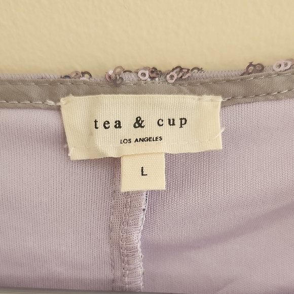 Tea n Cup Lavender Sequin Romper - Picture 2 of 9